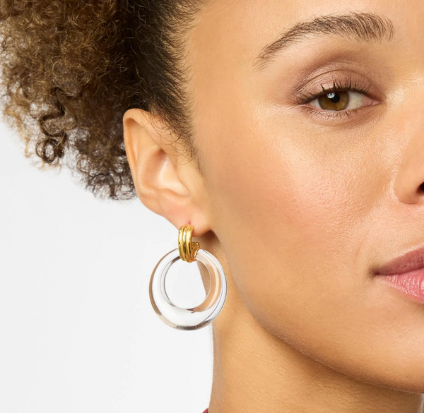 Julie Vos Bamboo Doorknocker Earring - Gold - Pearl main image 0