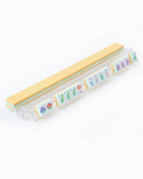 Coffret Mahjong Valisette 27x20 Cm - 148 Tuiles Plastique + Jetons Et Dés - Occasion