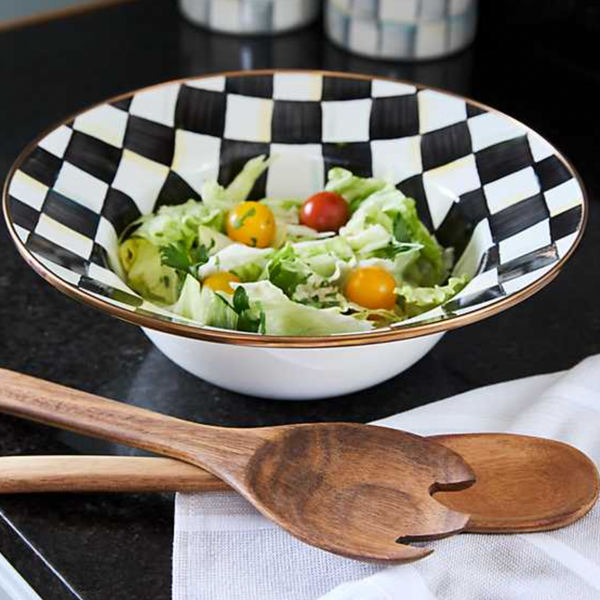 Mackenzie Childs Salad Serving Set Courtly Check main image 0