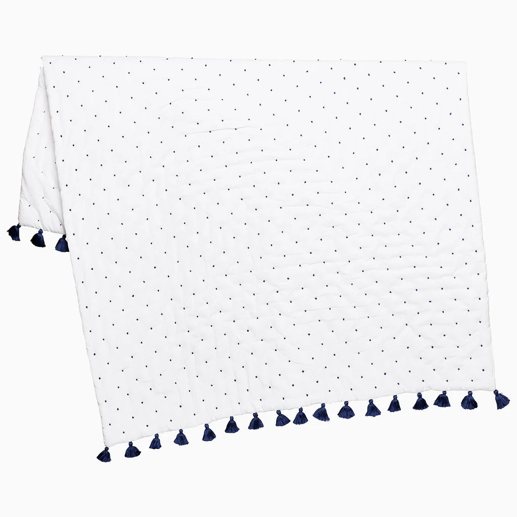 John Robshaw French Knot Indigo Throw