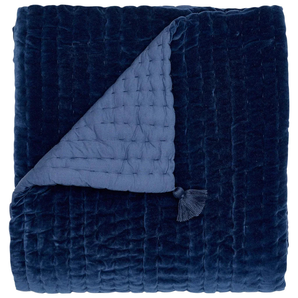 John Robshaw Velvet Indigo Throw