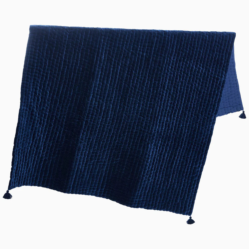 John Robshaw Velvet Indigo Throw