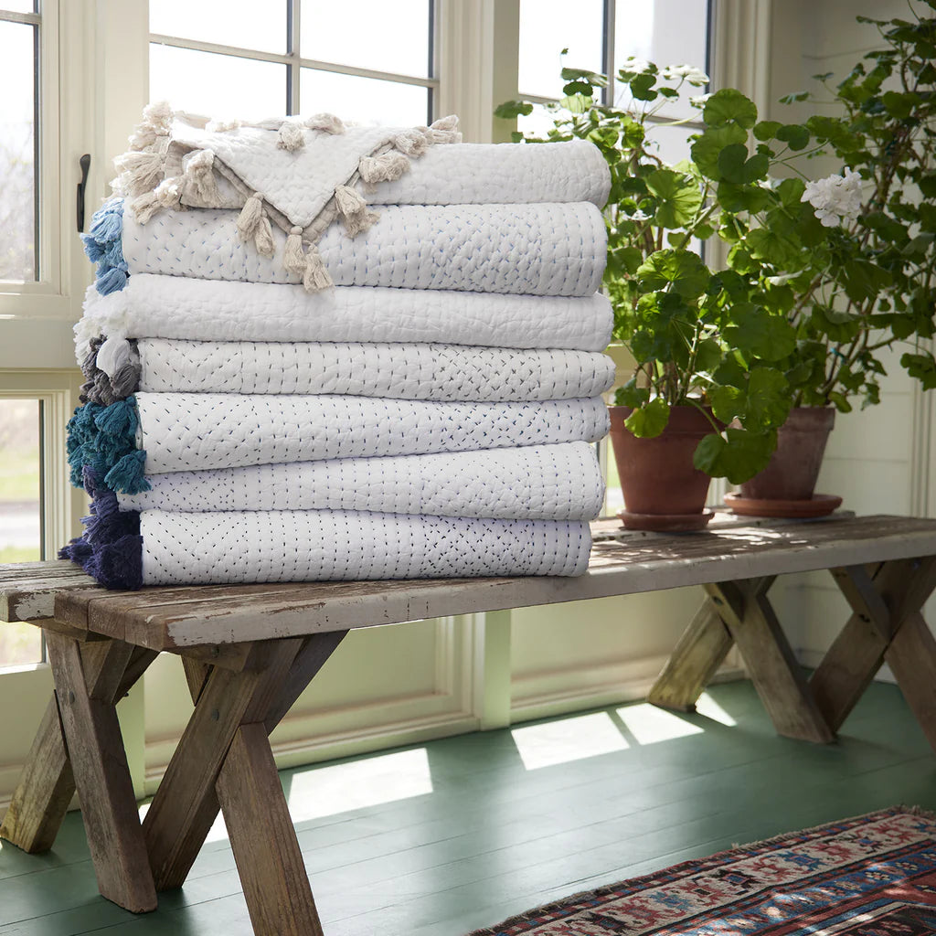 John Robshaw Sahati Indigo Throw