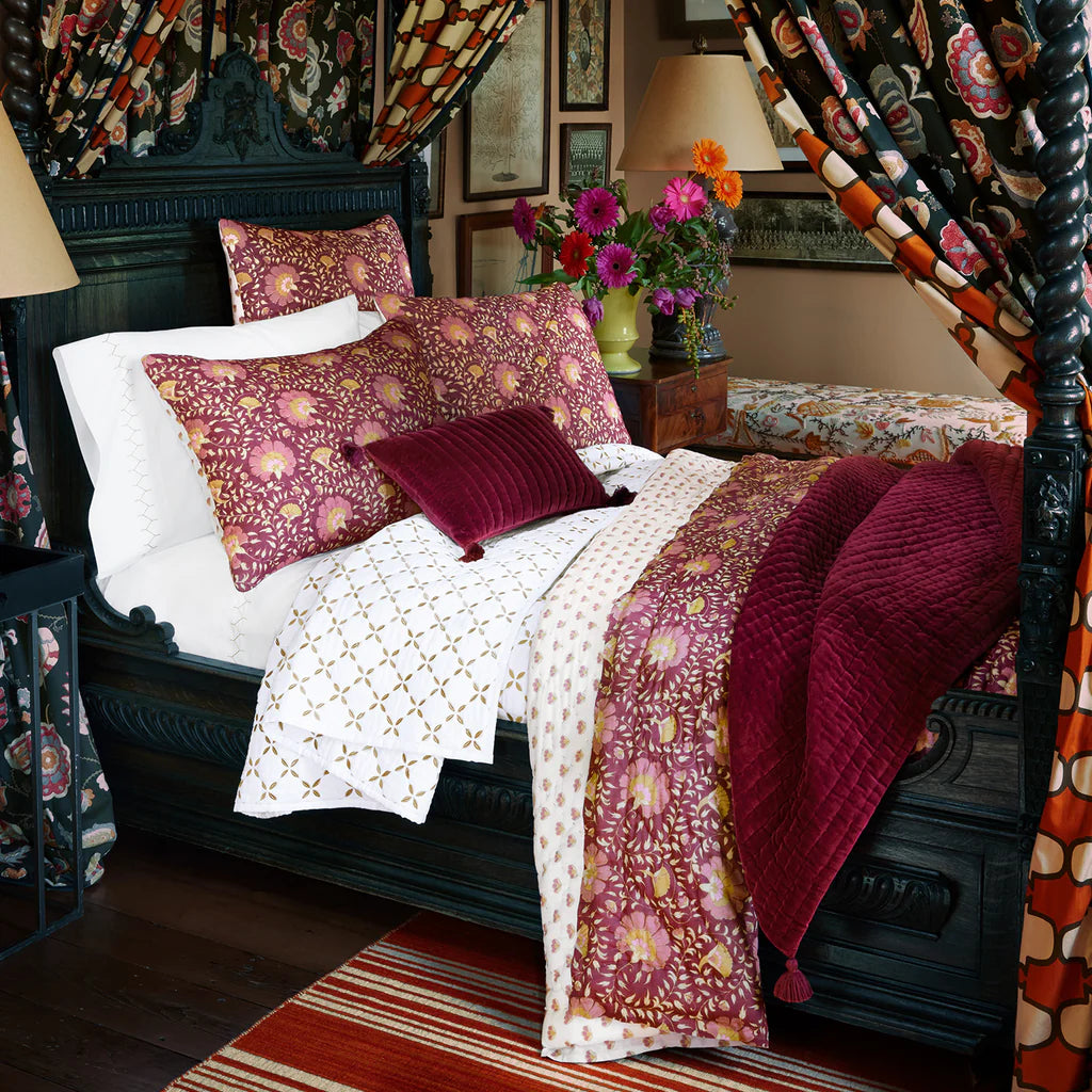 John Robshaw Velvet Berry Throw