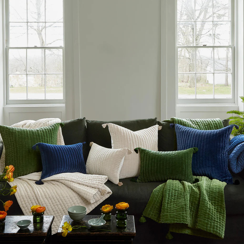 John Robshaw Velvet Indigo Throw