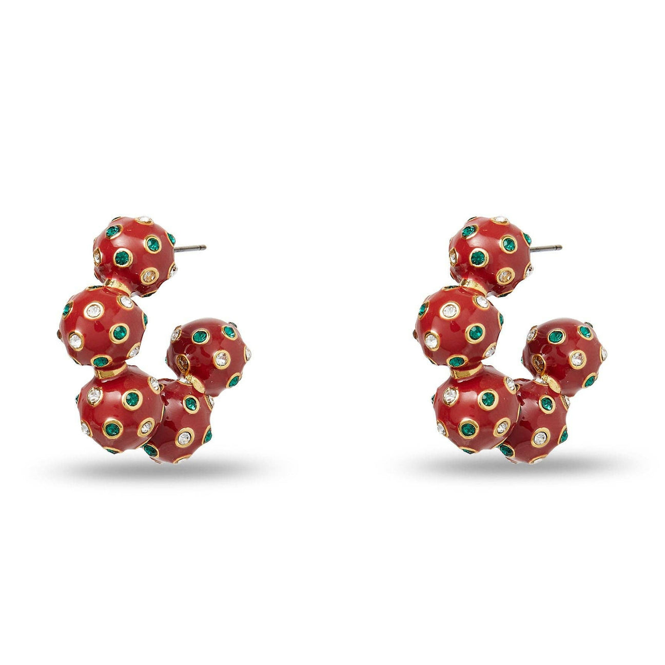 Lele Sadoughi Merlot Beaded Hoop Earrings