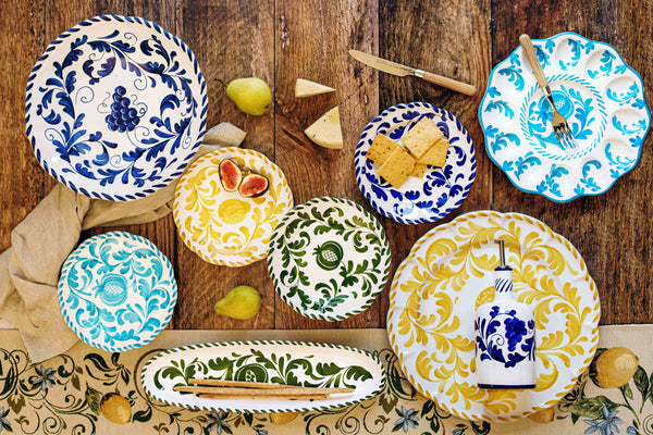 VIETRI Arezzo Green Narrow Oval Platter
