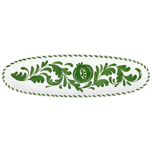 VIETRI Arezzo Green Narrow Oval Platter