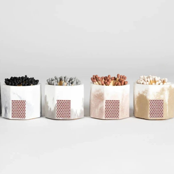 Brown & White Match Holder With Brown Matches