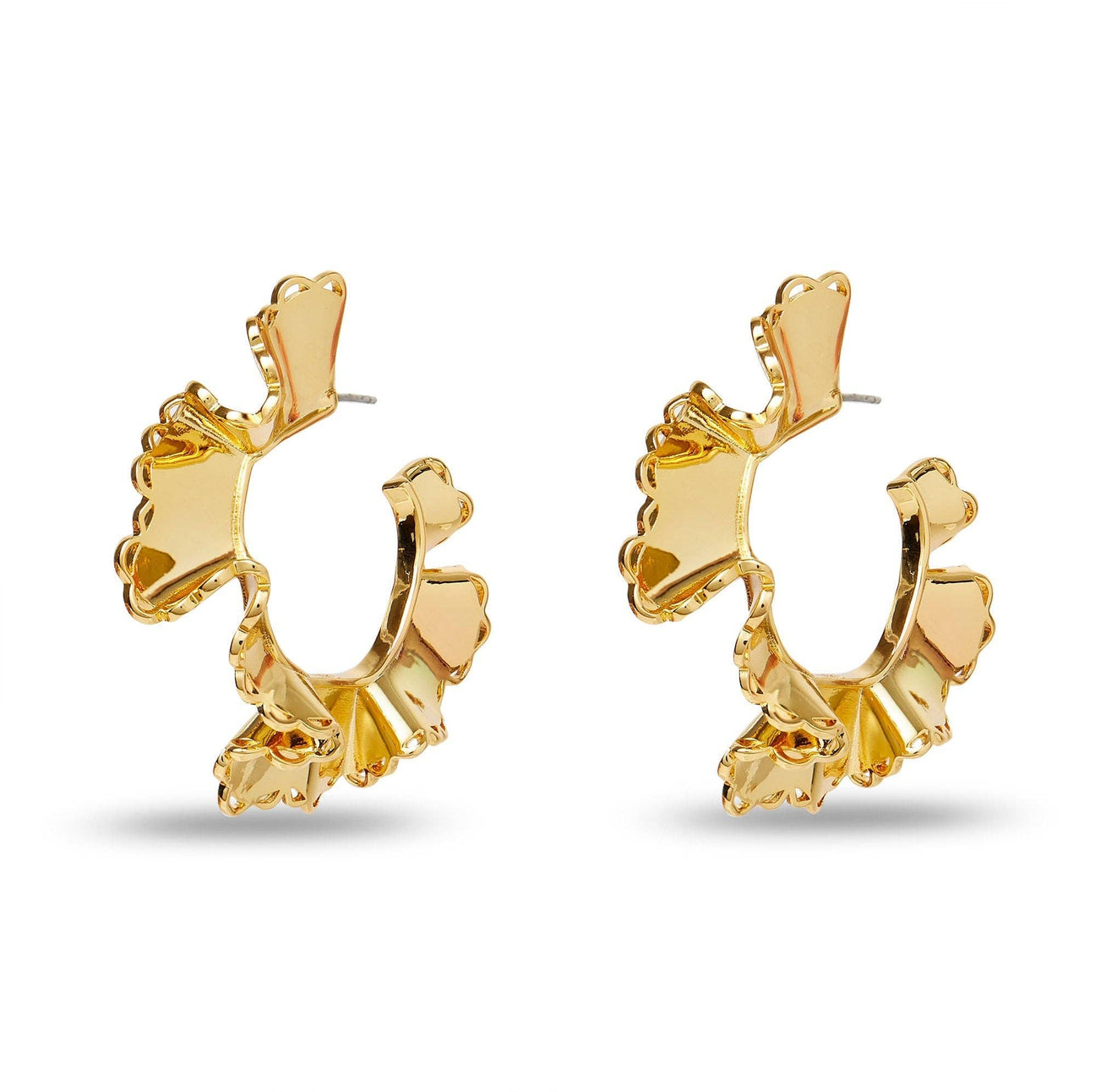 Lele Sadoughi Scallop Ruffle Edge Hoop Earrings