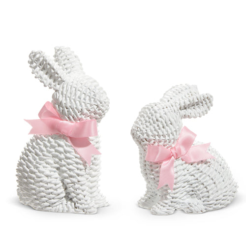 Woven White Bunny with Bow