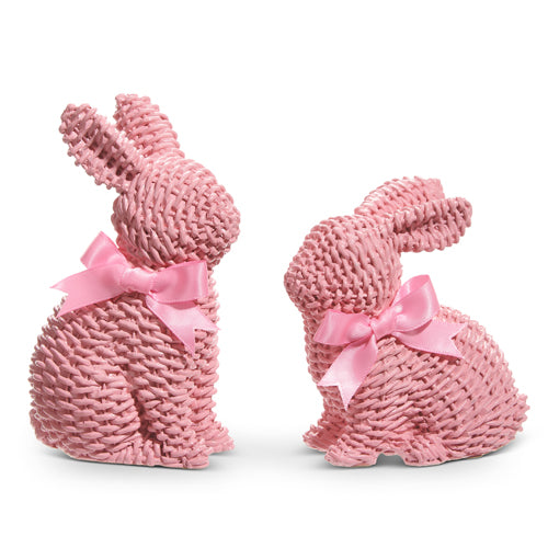 Woven Pink Bunny with Bow