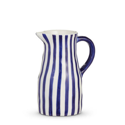Blue & White Striped Pitcher
