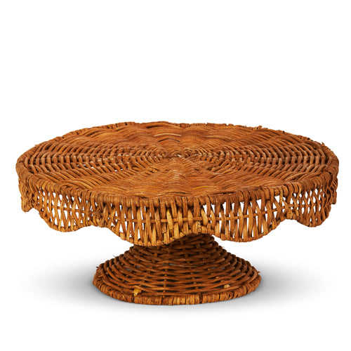 Wicker Pedestal Cake Plate