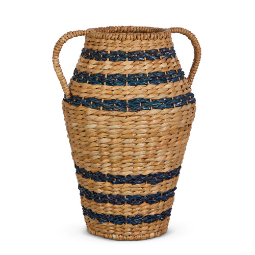 Blue Striped Woven Urn
