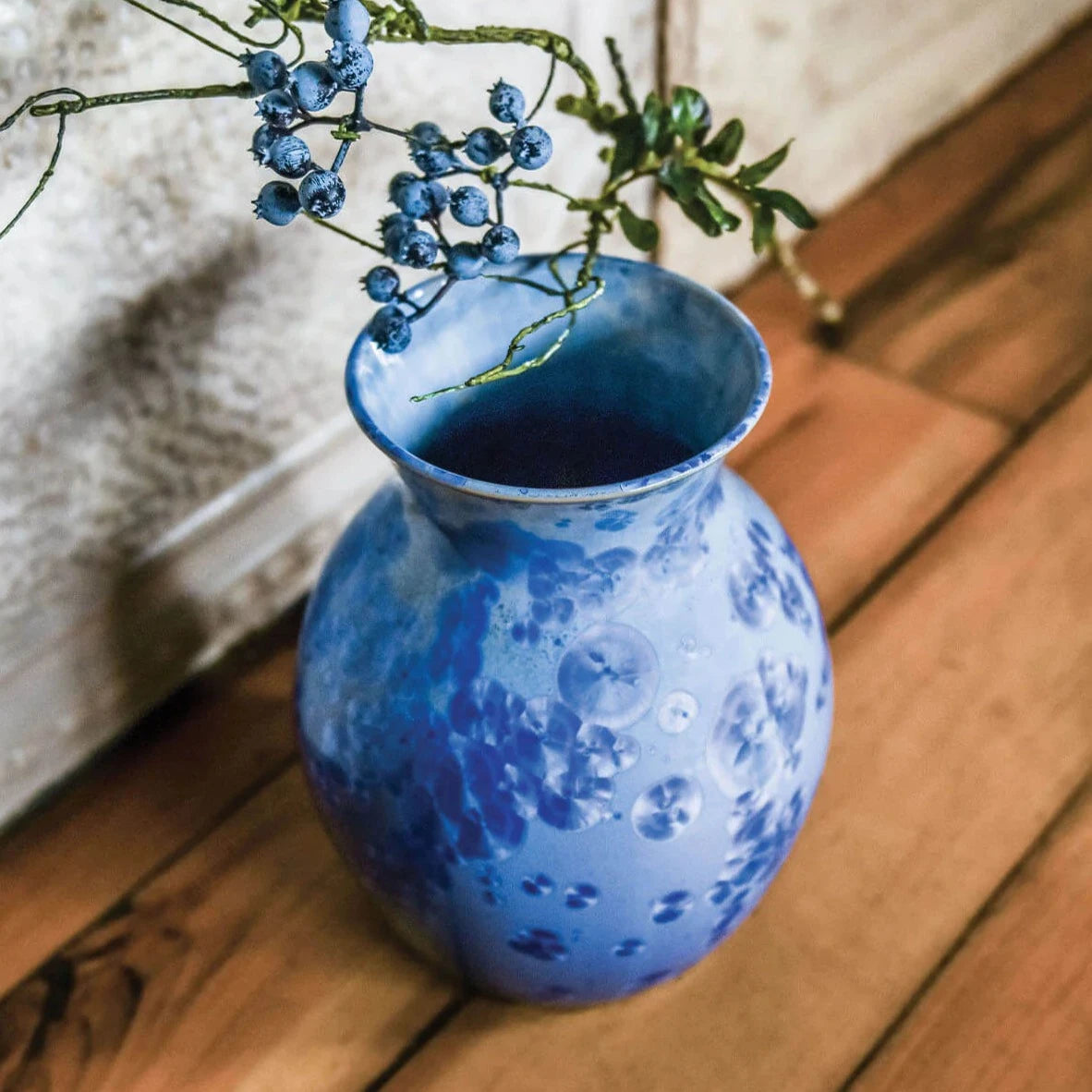 Simon Pearce Crystalline Jade Medium Curio Vase