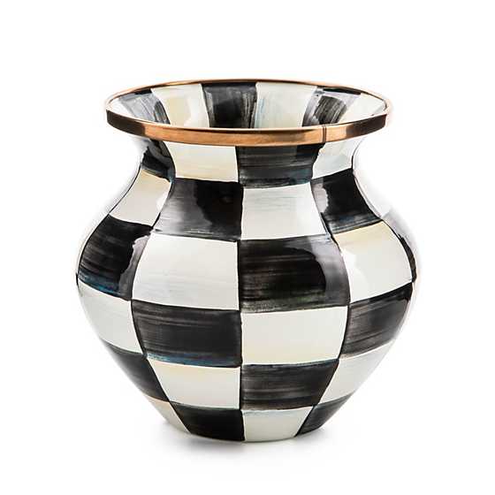 MacKenzie Childs Courtly Check Enamel Vase