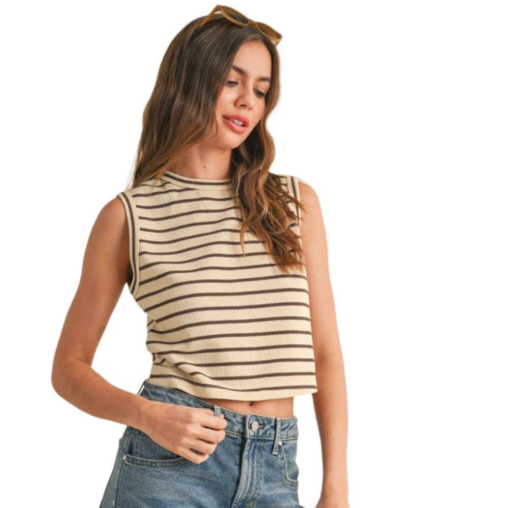 Palmer Sleeveless Stripe Top