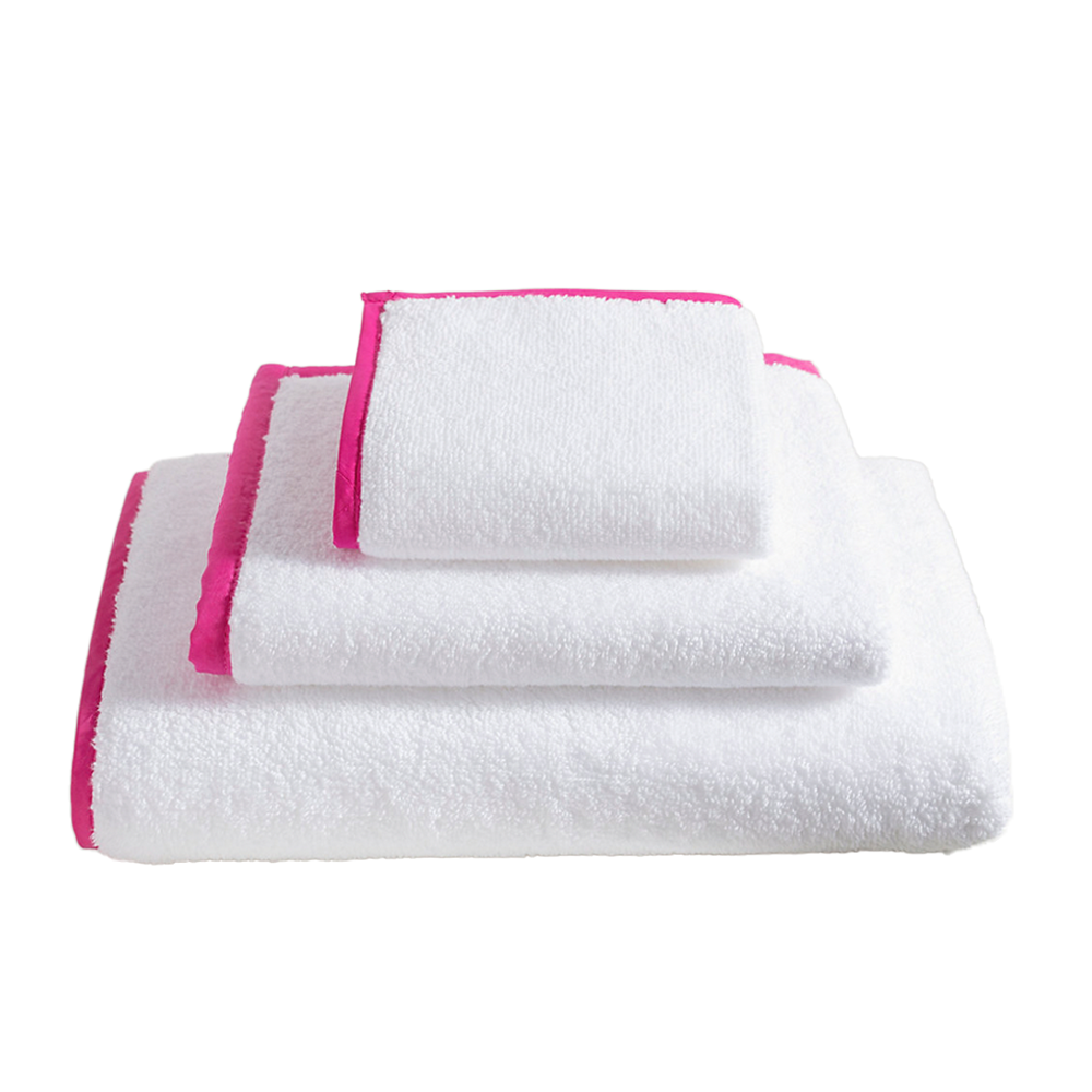 Pine Cone Hill Signature Banded White/Fuchsia Towel