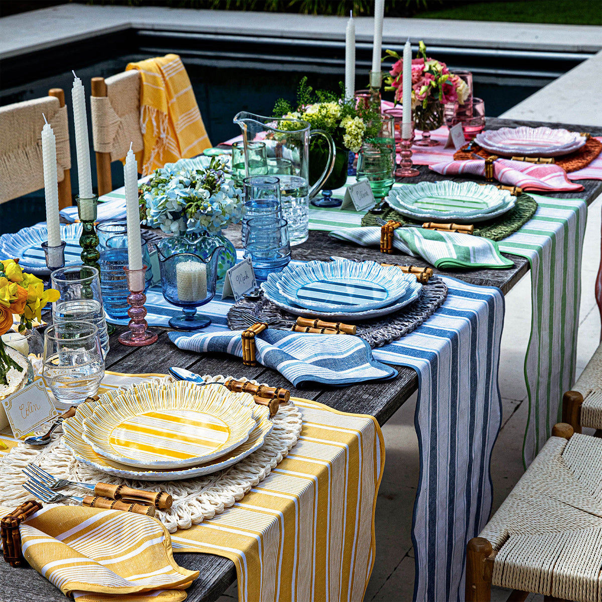 Juliska Cabana Stripe Melamine Dinner Plate - Sunshine