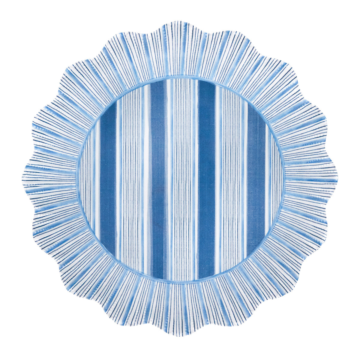 Juliska Cabana Stripe Melamine Dinner Plate - Ocean