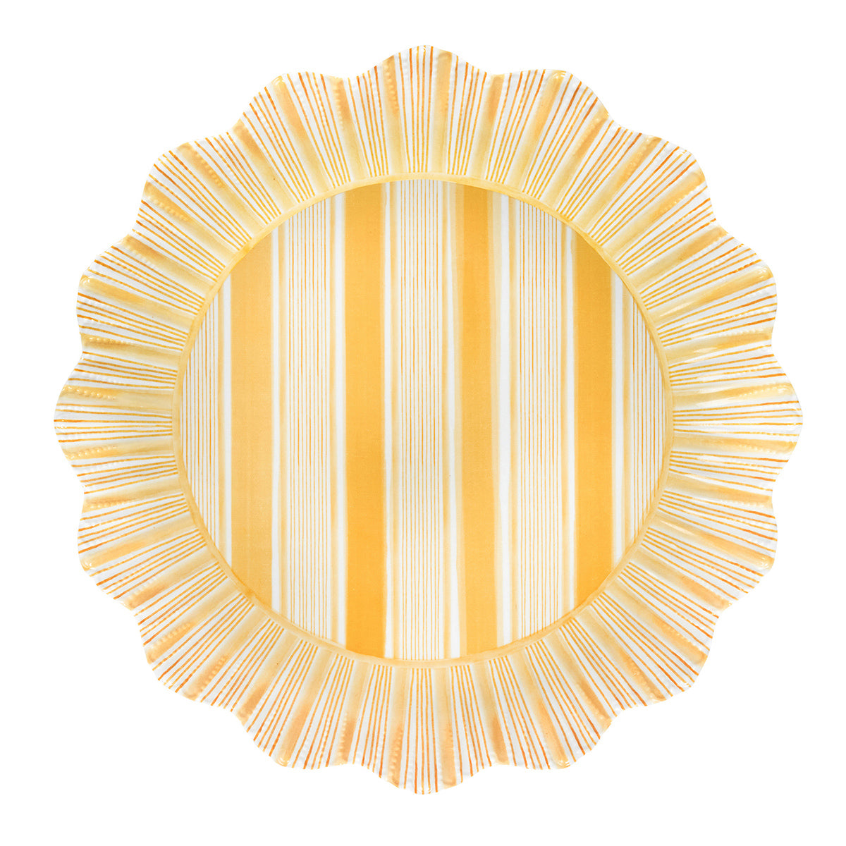 Juliska Cabana Stripe Melamine Dinner Plate - Sunshine