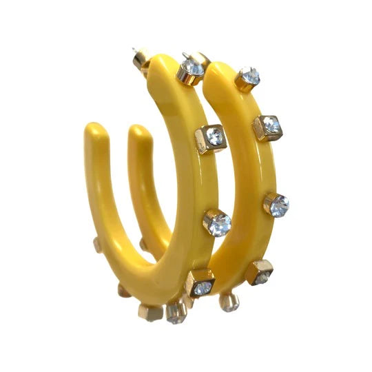 City Girl Jewel Small Hoop, Saffron