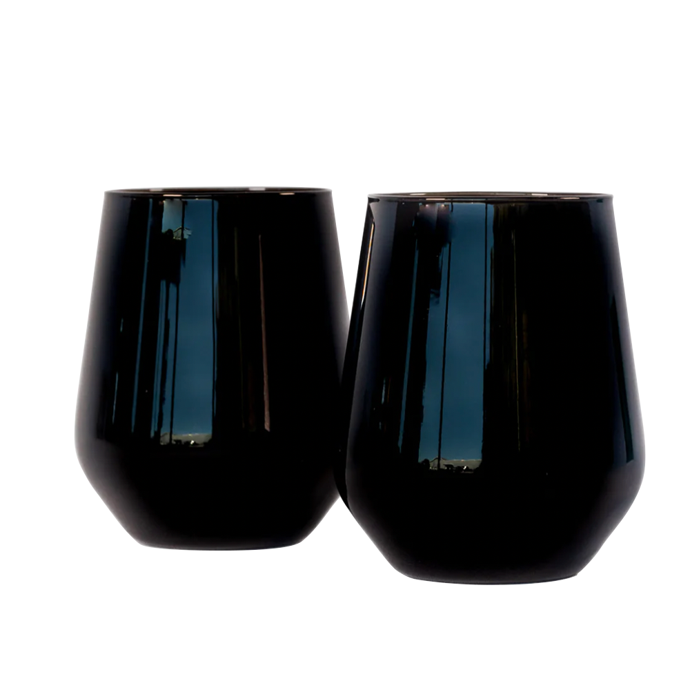 Estelle Black Stemless Wine Glasses