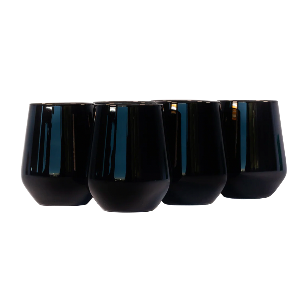 Estelle Black Stemless Wine Glasses
