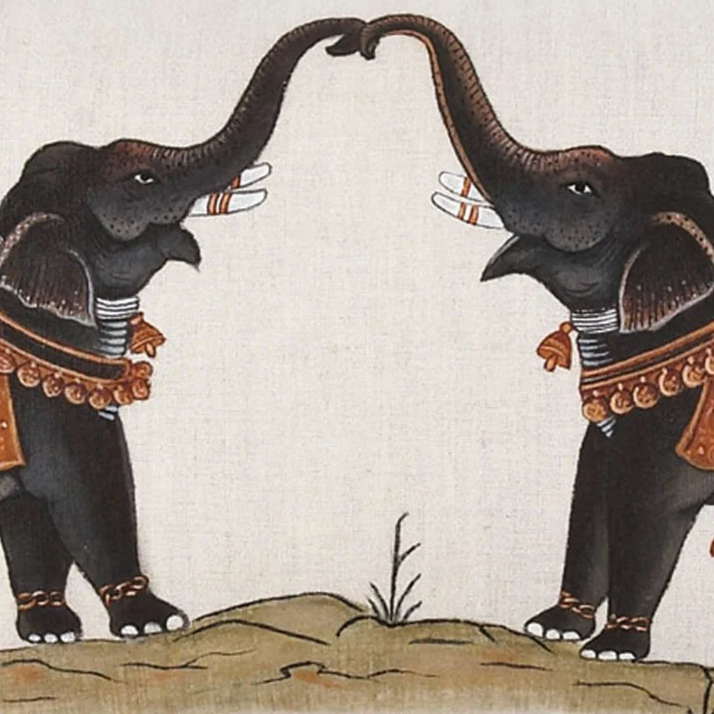 John Robshaw Two Elephants Decorative Pillow
