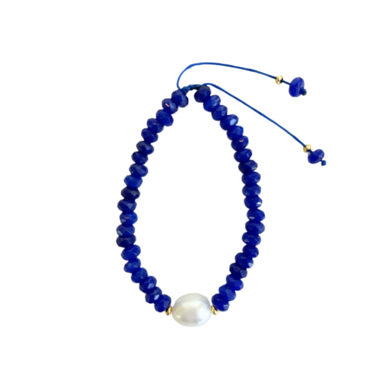 Royal Blue & Jade Pearl Bracelet
