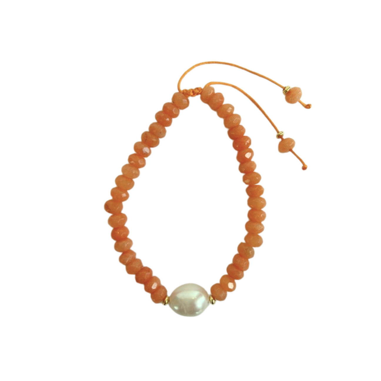 Creamsicle Jade & Pearl Bracelet