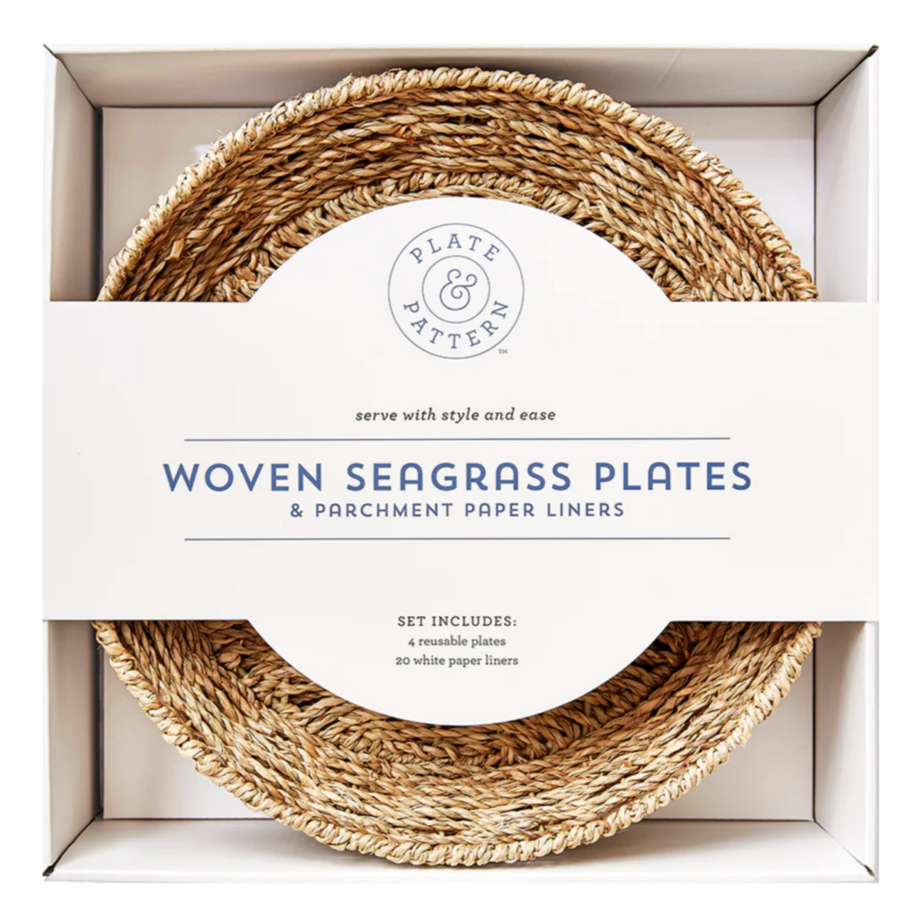 Woven Seagrass Plate & Parchment Paper Set