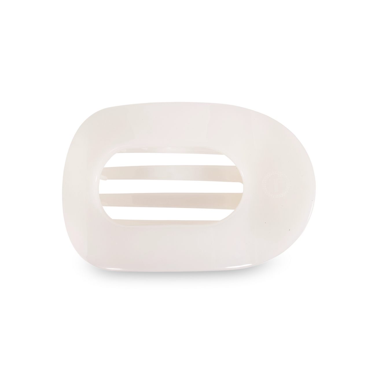 Teleties Coconut White Large Flat Round Clip