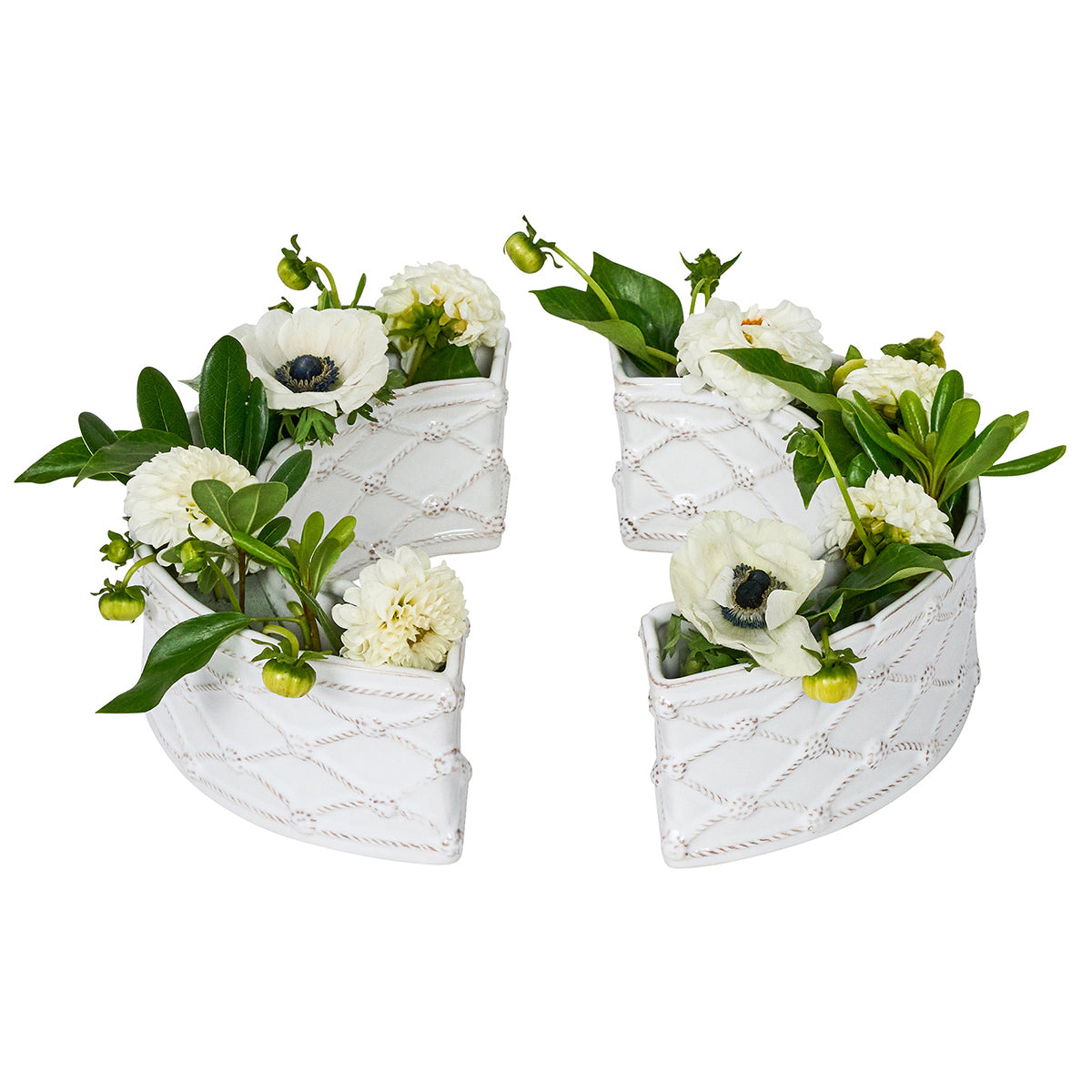 Juliska Berry & Thread Petite Parterre Garden Half Circle Vase - Set of 2