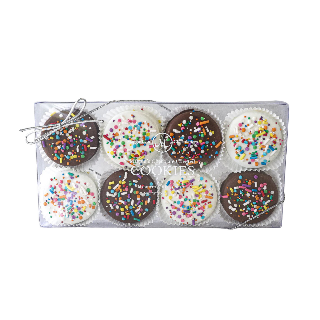 Chocolate Covered Rainbow Sprinkle Cookies