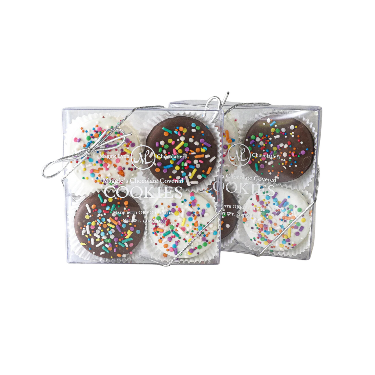 Chocolate Covered Rainbow Sprinkle Cookies