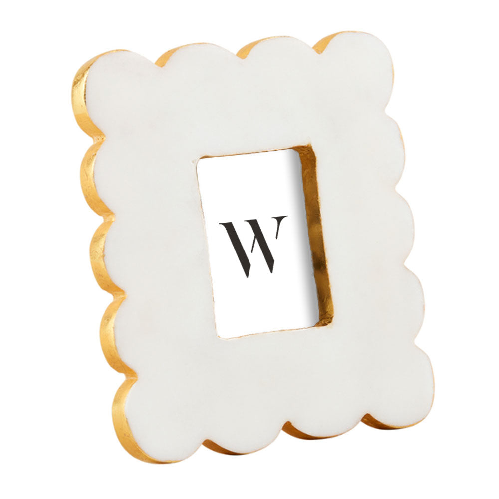 Scalloped Gold Edge Rectangular Frame