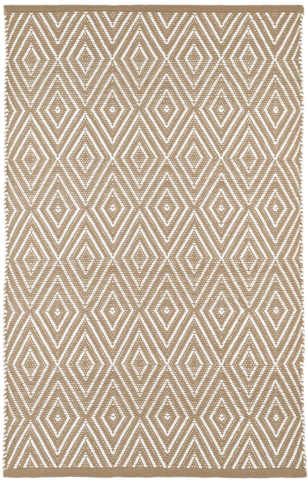 Dash & Albert Diamond Khaki & White Indoor/Outdoor Rug