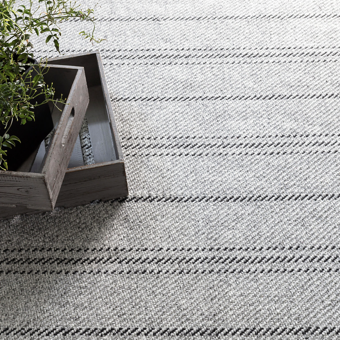 Dash & Albert Melange Stripe Grey/ Black Indoor/ Outdoor Rug