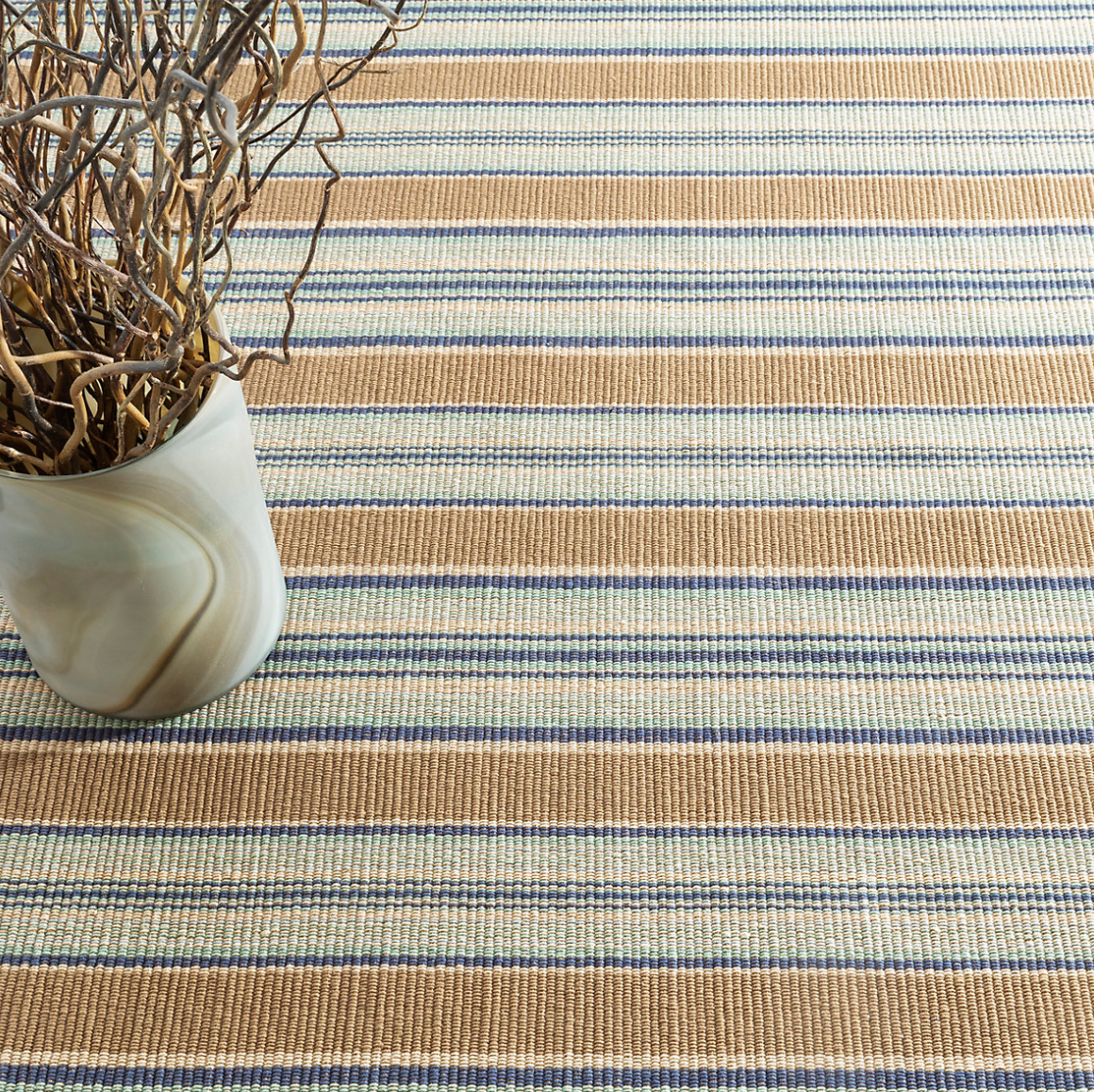 Dash & Albert Blue Heron Stripe Cotton Rug
