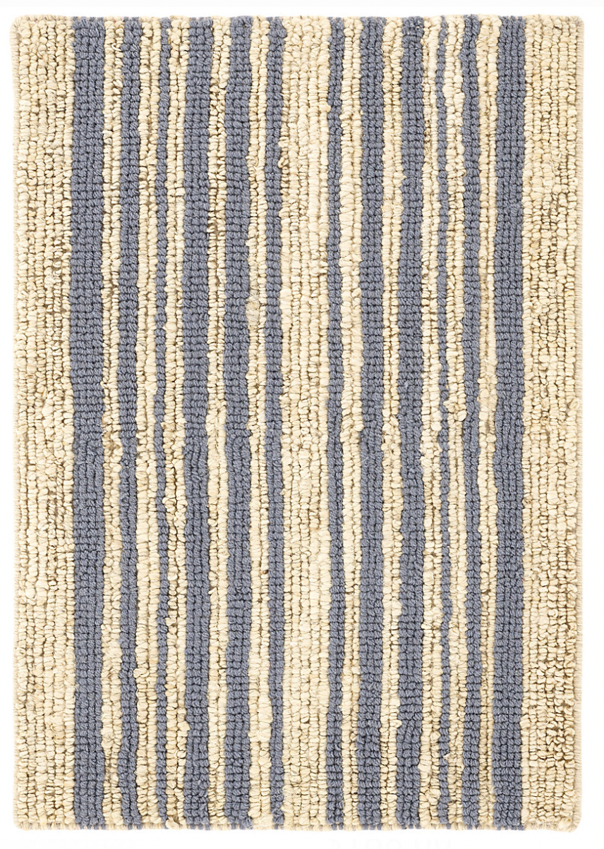Dash & Albert Calder Stripe Pewter Blue Woven Jute Rug