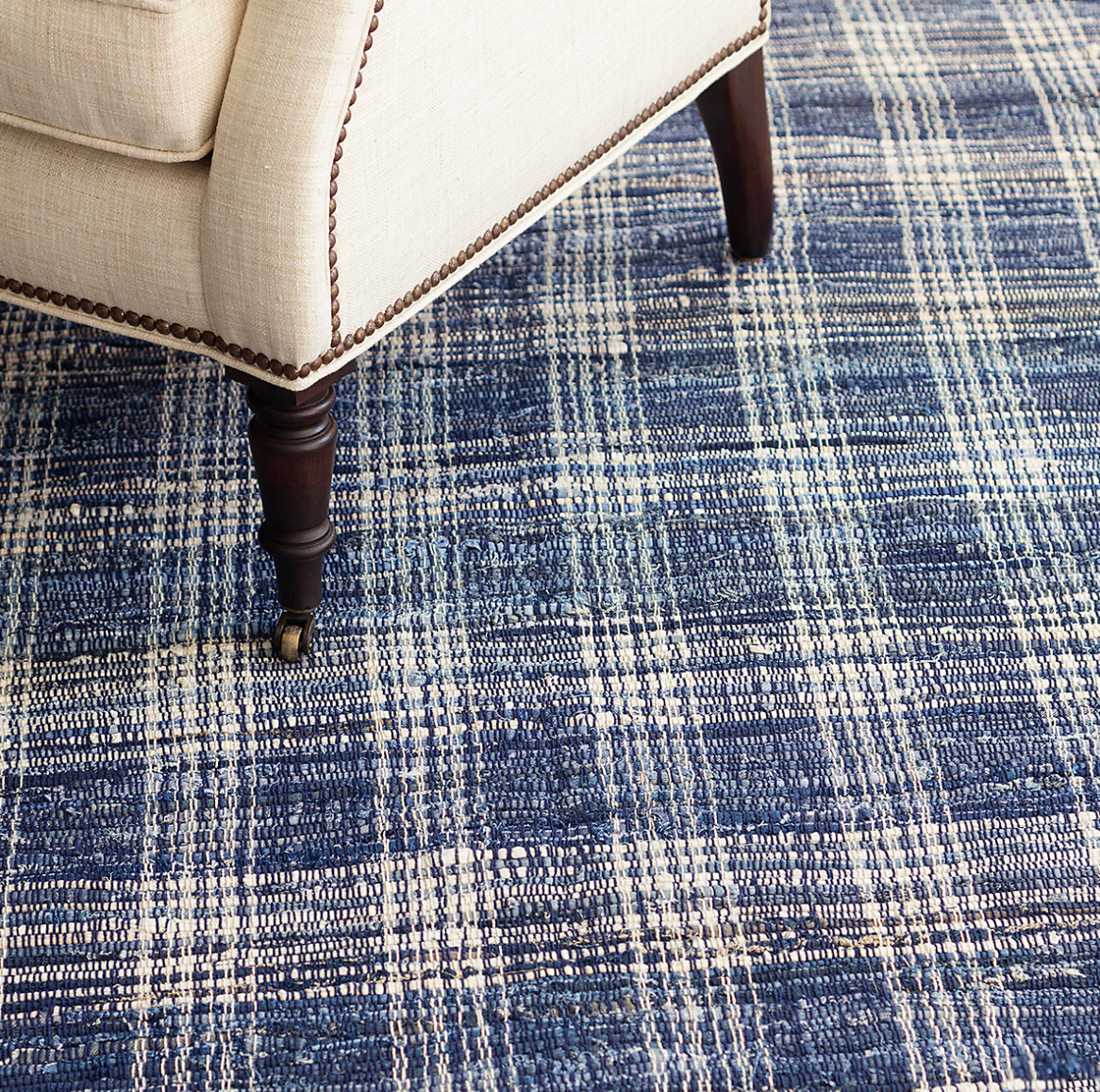 Dash & Albert Denim Plaid Woven Cotton Rug