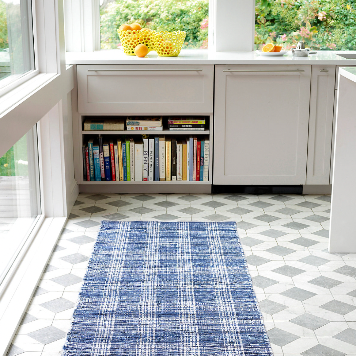 Dash & Albert Denim Plaid Woven Cotton Rug