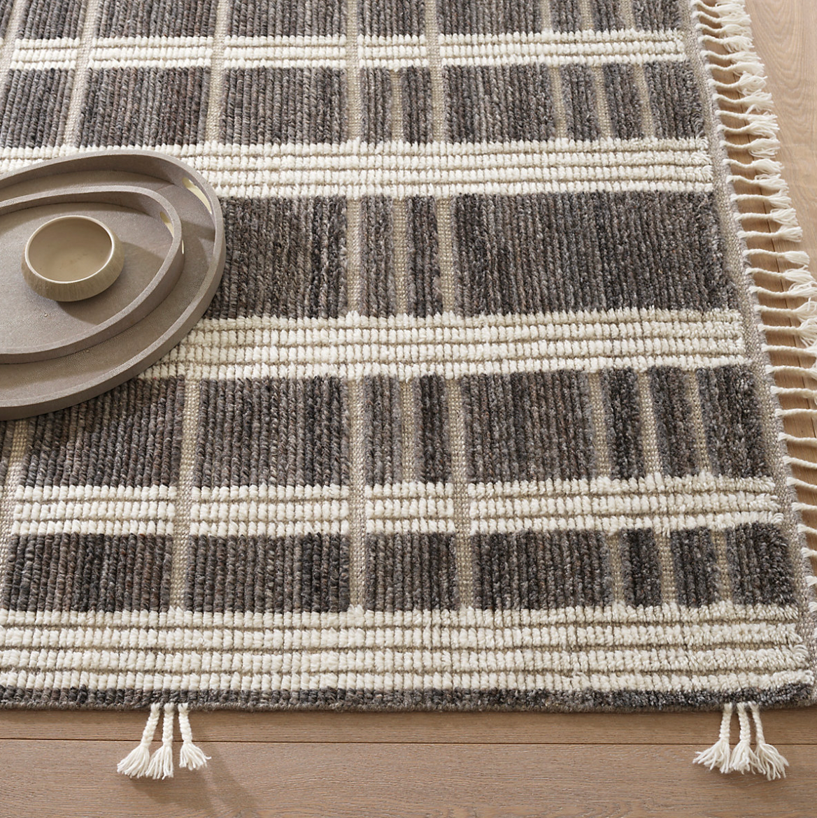 Dash & Albert Tory Grey/ Ivory Hand Knotted Wool Rug