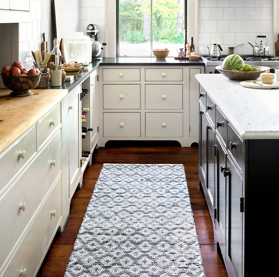 Dash & Albert Ivory Diamond Woven Cotton Denim Rag Rug