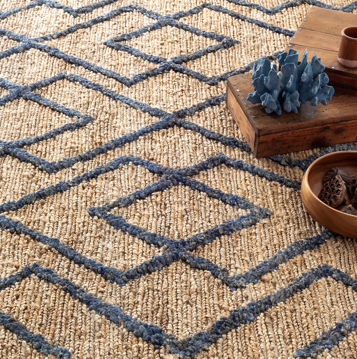 Dash & Albert Marco Navy Jute Soumak Woven Rug