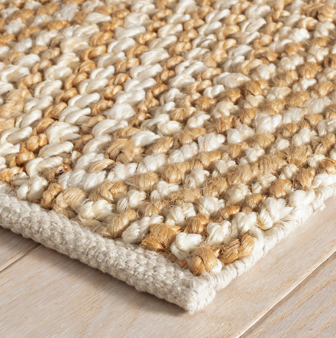 Dash & Albert Meghan Ivory/ Natural Woven Jute Rug