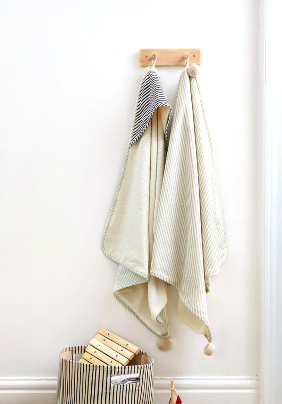Pehr Stripes Away Pebble Grey Hooded Towel
