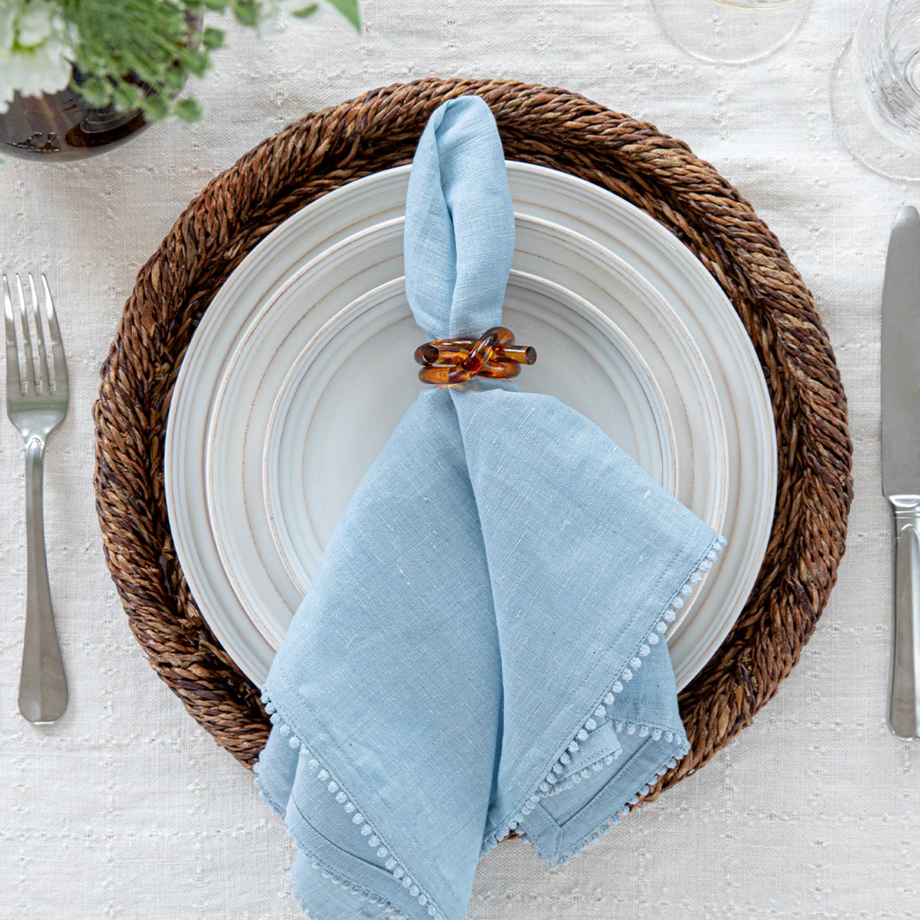 Juliska Berry Trim Chambray Napkin